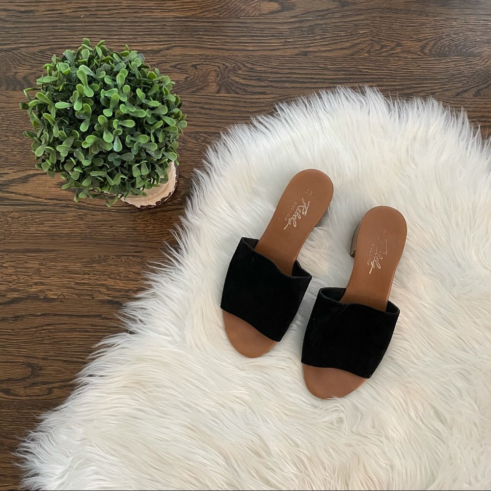 black slides with heel